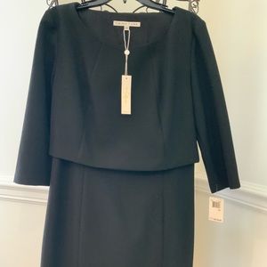 Elegant black crepe dress